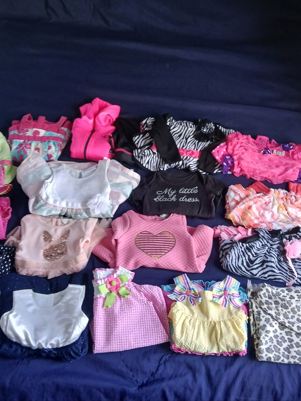 Girls Mixed Dress & Outfit Lot in Pink, Black, Zebra Print 12 Months
